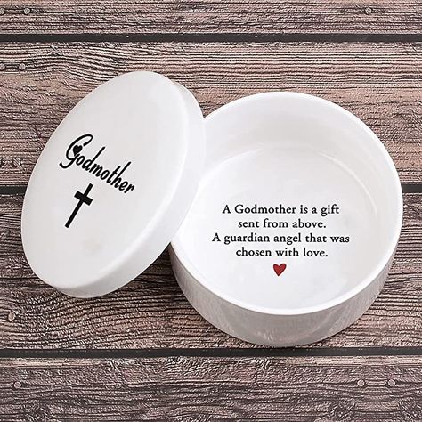 Godmother Gifts Baptisms, Godchild Gift, Baptism Gifts For Boys, Godfather Gifts, Ceramic Box, Goddaughter Gifts, Gifts For Baby, Godparent Gifts