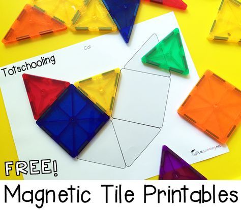 Magna Tiles Printables Free, Magnatiles Puzzles, Magna Tiles Printables, Magnatiles Printables Free, Magnet Tiles Building Ideas, Preschool Tables, Magnet Tiles, Magna Tiles, Tiles Ideas