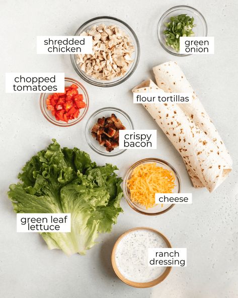 Chicken Bacon Wrap, Recipe With Lettuce, Bacon Ranch Wraps, Bacon Wrapped Recipes, Crunchy Chicken Tenders, Ranch Wraps, Chicken Wraps Healthy, Chicken Wrap Recipe, Crispy Chicken Wraps