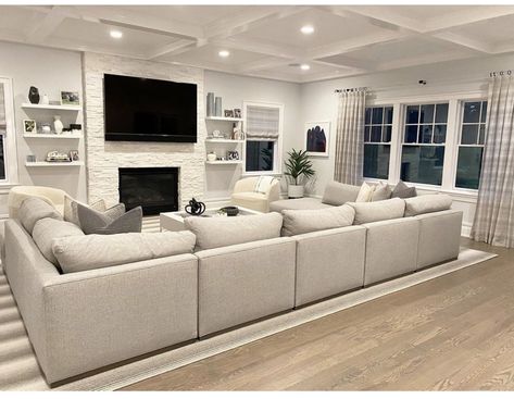 Family Room Sectional, Black Living Room Decor, Thayer Coggin, Dorm Design, Living Room Redo, Milo Baughman, Family Room Decorating, Modular Sectional Sofa, Family Room Design