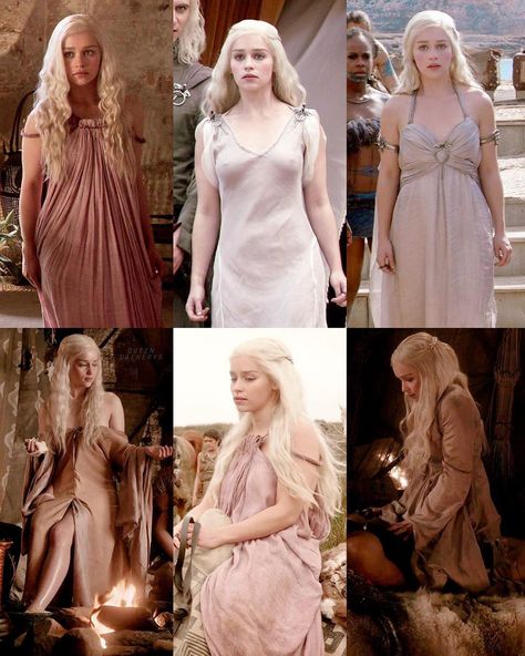 Daenerys targaryen season one costumes Daenerys Targaryen Season 1 Outfits, Danerys Targarian Costume Halloween, Deanery Targaryen Outfit, Danaerys Targaryen Dresses, Danerys Targarian Outfit, Daenerys Season 1, Targaryen Dress Aesthetic, Daenerys Targaryen Season 1, Daenerys Outfits