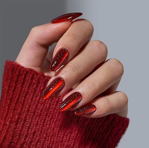 💅✨ Nail your holiday glam in minutes! ✨💅 Say hello to BTArtbox Mystic Ruby Press-On Nails– the perfect deep red sparkle to slay your Christmas look! 🎄 From salon-worthy shine to all-day comfort, these nails are your secret weapon for flawless style. ✔ Handmade gel finish = luxe vibes ✔ Super natural, flexible fit ✔ Long-lasting (up to 14 days!) or short & sweet – you choose ✔ Comes with everything you need, no salon appointment required! 🎁 Over 1K happy buyers this month – are you nex... Festive Holiday Nails, Red Cat Eye, Christmas Glam, Almond Press On Nails, Gel Nail Art Designs, Shaped Nails, Eye Nails, Red Nail Designs, Holiday Nail Art