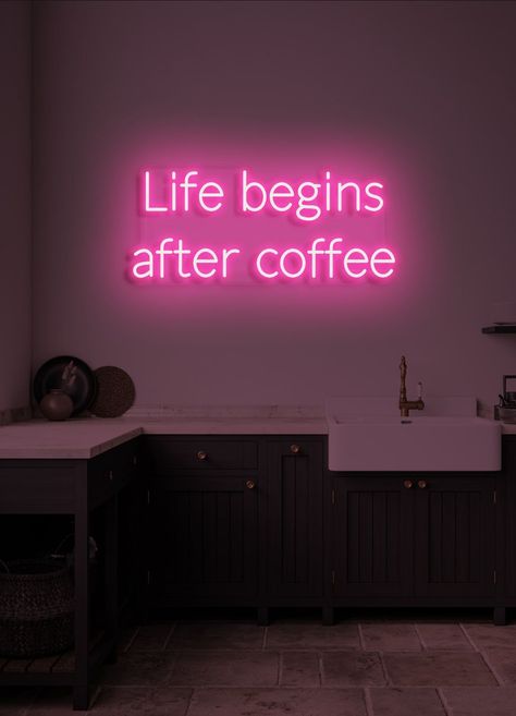 #CustomNeonSigns #UniqueLighting #NeonDesign #BrightIdeas  #WeddingNeonSigns #WeddingDecor Neon Coffee, Life Begins After Coffee, Neon Lamp, Neon Decor, Neon Painting, Beauty Salon Decor, Neon Design, Coffee And Books, Salon Decor