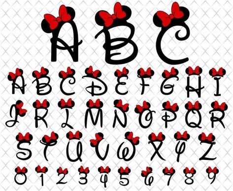 Minnie Alphabet Letters, Disney Abc Letters, Disney Letters Alphabet, Minnie Mouse Letters Alphabet, Disney Font Alphabet, Disney Alphabet Letters, Letra Disney, Disney Font Svg, Minnie Mouse Font