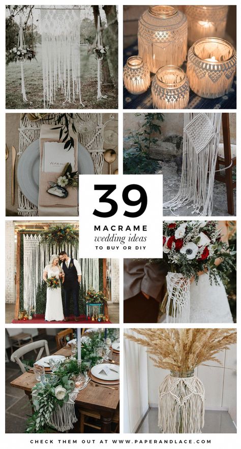 macrame wedding ideas to diy or buy #diywedding Macrame Wedding Arch, Macrame Wedding Decor, Macrame Wedding Backdrop, Wedding Favors And Gifts, Macrame Wedding, Bridal Table, Crochet Wedding, Paper Lace, Boho Wedding Decorations