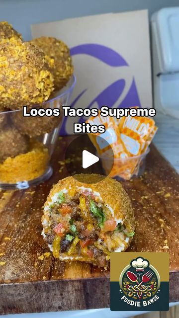 FoodieBawse on Instagram: "Locos Tacos Supreme Bites yummy!!! Recipe by @tashaliana   #tacos #beefrecipes #tacotuesday #tacotime #letseat #dinnerideas #lunchideas  #yummyfood #deliciousfood #crowdpleaser #foodie #appetizers  #appetizerideas #appetizerrecipe #recipes  #foodrecipes #meatballrecipe #diprecipe #partytime #womenwhocook #menwhocook #cooking #cookwithme #letseat #goodeats #goodfood #homecooking #cookingathome #homemadefood #foodstagram #brunchideas" Locos Tacos Supreme Bites, Taco Balls, Boudin Balls Recipe, Deep Fried Tacos, Appetizer Night, Boudin Balls, Taco Bites, Taco Tuesday Recipes, Mexican Dinners