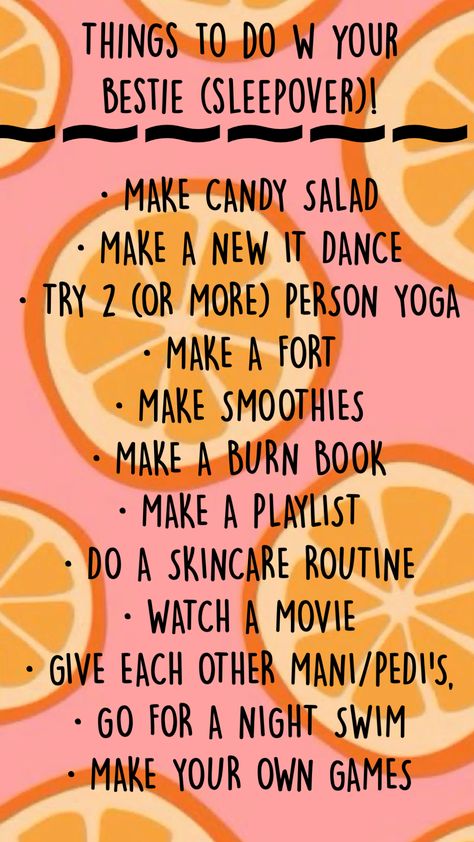 Things to do w your bestie at a sleepover! Bestie Sleepover, Fun Sleepover Activities, Make Your Own Game, Night Swimming, Sleepover Activities, How To Make Salad, Mani Pedi, Skincare Routine, Make Your Own