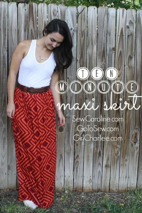 A fabulous maxi skirt tutorial Maxi Skirt Tutorial, Diy Maxi Skirt, Skirt Diy, Skirt Tutorial, Trendy Sewing, Diy Skirt, Dress Tutorials, Sewing Skirts, Sewing For Beginners