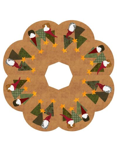 Gnome Tree Skirt Pattern, Sewing Christmas Tree, Holiday Quilt Patterns, Gnome Tree, Tree Quilt Pattern, Round Braided Rug, Winter Gnomes, Christmas Tree Skirts Patterns, Winter Quilt