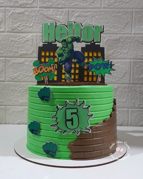 Hulk Pasta, Hulk Cake Design, Bolo Do Hulk, Bolo Hulk, Hulk Birthday Cakes, Hulk Cake, Hulk Artwork, Hulk Birthday, Birthday Party Snacks