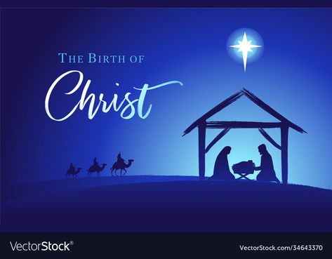 Nativity Graphic Design, Christmas Graphics Design, Jesus Born, Birth Of Christ, Christmas Graphic Design, Mary And Joseph, The Birth Of Christ, Nativity Christmas, Star Of Bethlehem