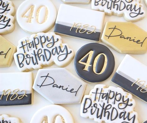 My Two Cookies by Erika | Cookies and Classes (@my.two.cookies) | Instagram 40th Bday Cookies For Men, 40 Cookies Birthday Men, 40th Cookies For Men, 50th Birthday Cookies For Men Funny, 40 Birthday Cookies For Men, Men Birthday Cookies, 80th Birthday Cookies For Men, Men’s Birthday Cookies, Man Birthday Cookies