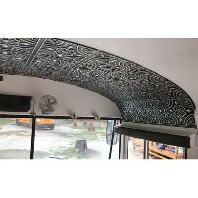 FromPlainToBeautifulInHours Wrought Iron 2 ft. x 2 ft. Glue-Up Ceiling Tile in Antique Silver | Wayfair Embossed Ceiling Tiles, Pvc Ceiling Tiles, American Tin Ceiling, Metal Ceiling Tiles, Drop Ceiling Tiles, Faux Tin Ceiling Tiles, Steel Tiles, Iron Ceiling, Decorative Ceiling Tile