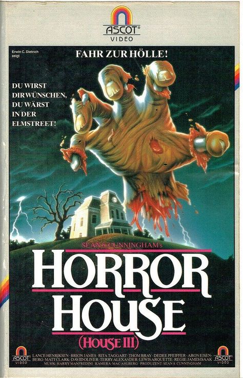 german vhs covers 1980s horror house Vhs Cover Art, Vhs Cover, 80s Movie Posters, Horror Book Covers, Horror Artwork, Vhs Movie, Retro Horror, Horror Posters, Horror Movie Art