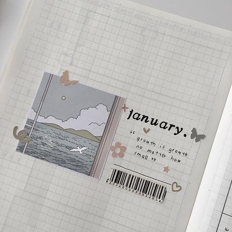 Monthly Journal Cover, January Cover Page, Muji Stationary, Aesthetic Pencil Case, Daily Aesthetic, Bullet Journal Month, Bullet Journal Ideas Templates, Bullet Journal Paper, Bulletin Journal Ideas