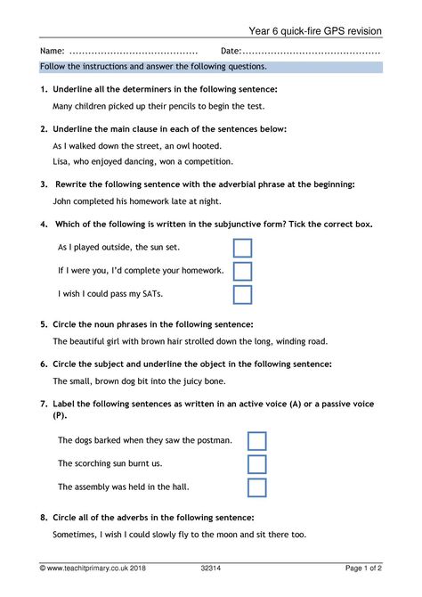 Year 6 quick-fire GPS revision Year 6 Sats Revision, 11 Plus Exam, Adverbial Phrases, Sentence Building, Spelling Test, Year 6, School Study, Entrance Exam, School Study Tips