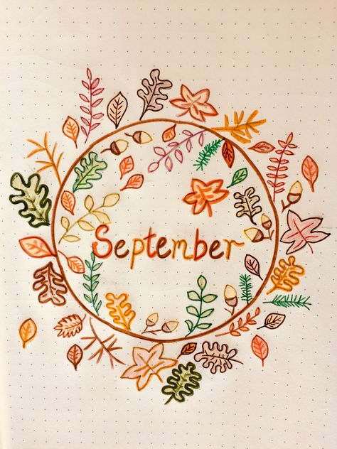 Bullet Journal Drawing Ideas, September Drawings, Journal Drawing Ideas, Bullet Journal Calendrier, September Bullet Journal, Bullet Journal September, Journal Drawing, Bullet Journel, Bullet Journal Font