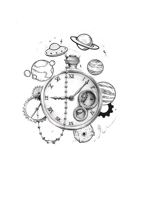 Clock Tattoo, Pendulum Clock, Compass Tattoo, Tattoo Ideas, Clock, Tattoos, Pins