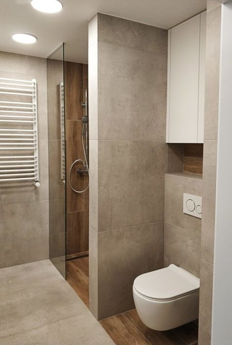 Bathroom Shower Next To Toilet, Toilet With Shower Design, Bathroom With No Door Ideas, Toilet Shower Design, Modern Rustic Bathroom Ideas, Ensuite Layout, Rustic Closet, Toilet And Bathroom Design, Modular Bathrooms