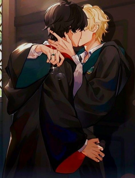 Draco And Harry, Harry Potter Kiss, Harry Potter Cursed Child, Draco Malfoy Fanart, Drarry Fanart, Harry Potter Stories, Harry Draco, Gay Harry Potter, Beach Boy