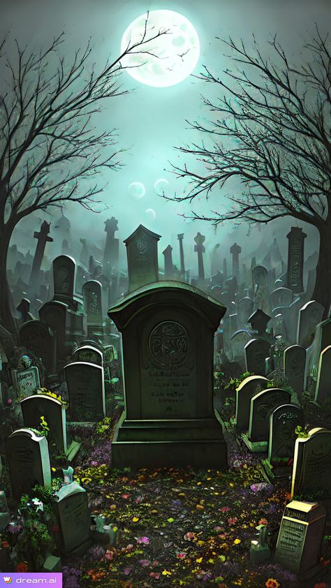 Cemetery Painting Easy, Anime Graveyard, Graveyard Artwork, Cemetery Drawing, Grave Drawing, Graveyard Illustration, Cemetery Background, Dia De Los Muertos Crafts Ideas, Ghost Graveyard