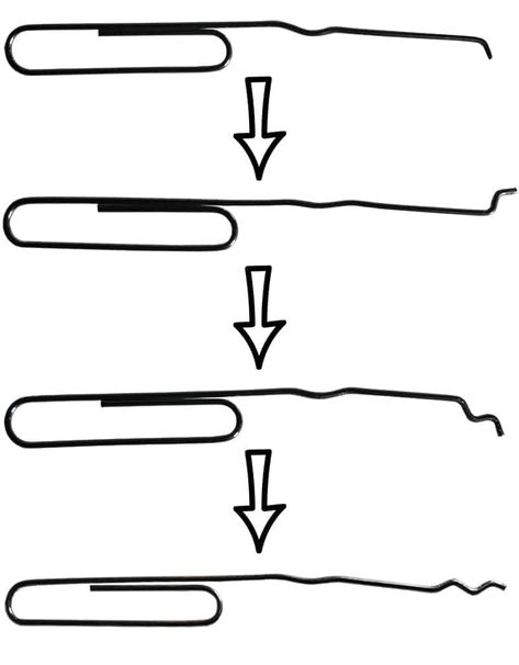 How to Pick a Lock With a Paperclip | Art-of-LockPicking.com Paper Clip Lock Picks, How To Lockpick, Picking A Lock, How To Lock Pick, How To Pick A Lock With A Paperclip, Lock Picking Aesthetic, How To Pick A Lock, Lockpicking Tools, Miejski Survival