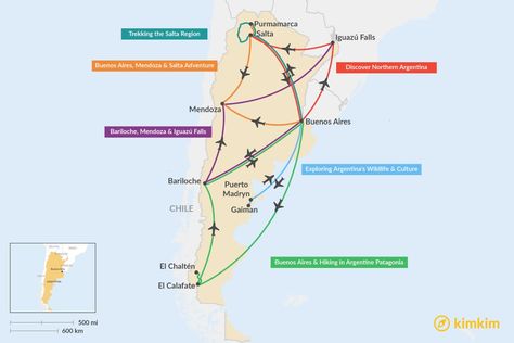 Map of 10 Days in Argentina - 6 Unique Itinerary Ideas 10 Days In Argentina, Argentina Trip Itinerary, Argentina Itinerary 10 Days, Argentina Honeymoon, Argentina Itinerary, Iguazu Waterfalls, Argentina Trip, Argentina Culture, Travel Argentina