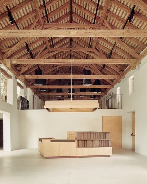 Barn Architecture, Small Museum, Atrium Design, Online Architecture, Museum Interior, Farmhouse Architecture, Wooden Architecture, Building Renovation, Attic Spaces