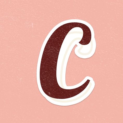 Letter C font printable a to z lettering alphabet psd | free image by rawpixel.com / jingpixar Abjad Lettering A-z, 70s Lettering, Cursive Fonts Handwritten, Vintage Handwriting, Alphabet Letters To Print, 70s Font, Alphabet Letters Images, Lettering Styles Alphabet, Scrapbook Letters