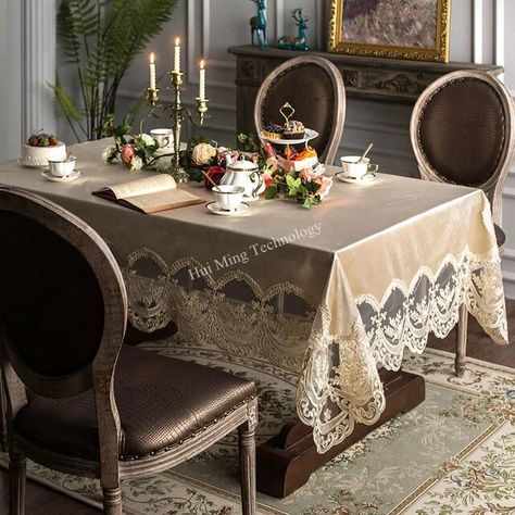 Cloth Tablecloths Rectangular Table | Golden Rectangular Cloth Tablecloth - Table Cloth - Aliexpress Dining Room Tablecloth, Farmhouse Rustic Kitchen, Nordic Chair, Luxury Table, Embroidered Tablecloth, Floral Tablecloth, Rectangle Tablecloth, Holiday Fabric, Lace Table