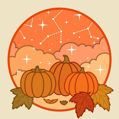 #halloween #circles #digitalart ##digitalartist #orange #october #pumpkin #fall #autumn #leaves #clouds #sparkles #stars #pastel #soft #aesthetic #stickers #cute #kawaii #original Pastel Autumn Aesthetic, Autumn Stickers Free Printable, Cute Fall Pfp, Soft Halloween Aesthetic, Cute Pumpkin Drawing, Cute Fall Drawings, Pastel Soft Aesthetic, Fall Kawaii, Fairy Cupcakes