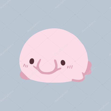 Blob Fish In Water, Cute Blobfish, Blob Fish, Fantasy Map Making, Ugly Animals, Seni Dan Kraf, Cute Drawing, Fish Illustration, Happy Pictures