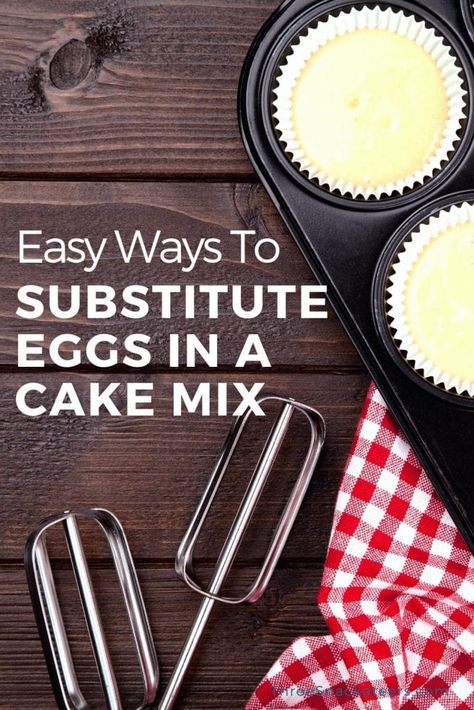 Cake Mix No Eggs Recipe, Egg Free Cake Mix Recipe, Substitute For Eggs In Baking Cake Mixes, Egg Substitute In Baking Cake, Eggless Box Cake Recipe, Box Cake Mix Without Eggs, Box Cake Without Eggs, Cake Mix No Eggs, Cake Mix Without Eggs