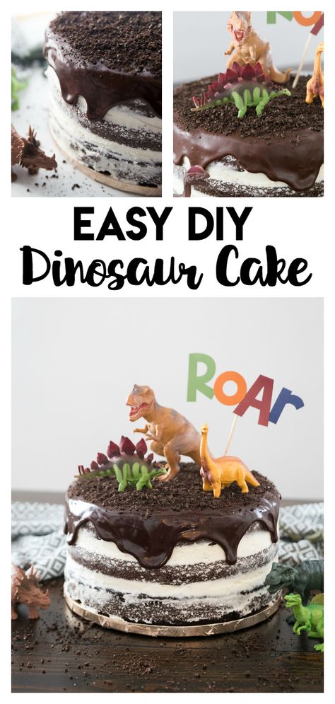 2nd Birthday Cake Dinosaur, Dinosaur Cake Recipe, Homemade Dinosaur Cake Simple, Chocolate Animal Cake, Dinosaur Diy Cake, Home Made Dinosaur Cake, Homemade Dino Cake, Mini Dinosaur Cake, 2 Year Dinosaur Birthday Cake