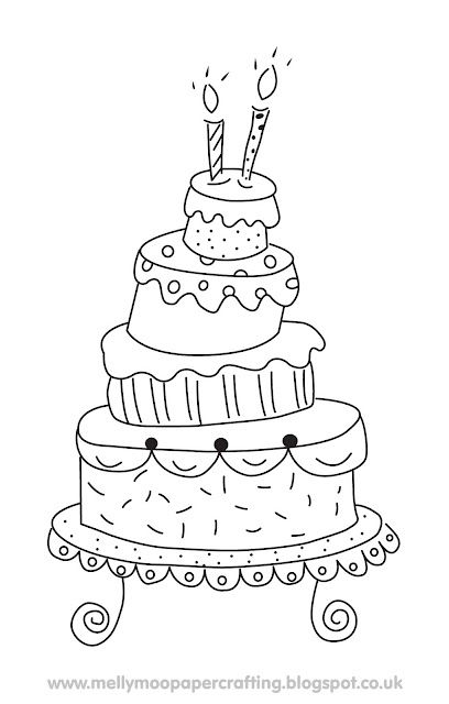 Lopsided Cake, Cake Doodle, Birthday Cake Drawing, Cake Drawing, Tiered Cake, Art Carte, Digi Stamp, Art Impressions, Creative Colour