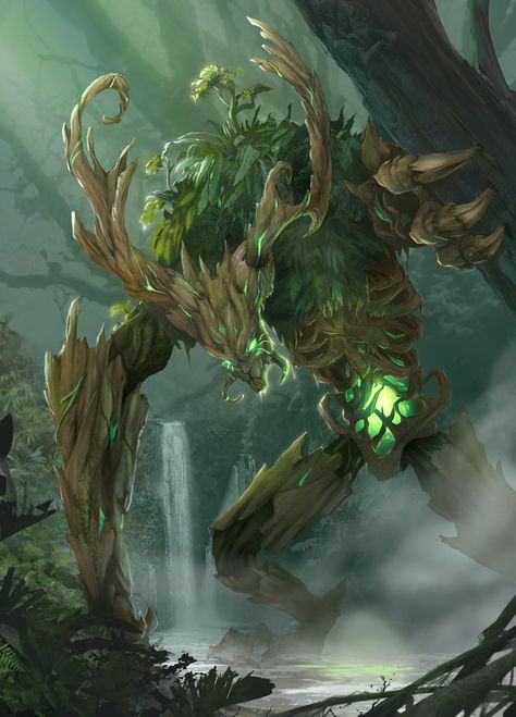 Forest Golem, Tree Monster, Story Stone, Heroic Fantasy, Creature Artwork, Fantasy Beasts, Power Stone, 다크 판타지, Forest Creatures