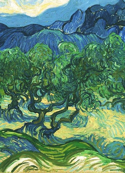 Van Gogh Landscapes, Vincent Van Gogh Art, Vincent Van Gogh Paintings, Arte Van Gogh, Art Van, Van Gogh Paintings, Van Gogh Art, Olive Trees, Landscape Artist