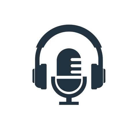 earphone and microphone icon. podcast symbol flat design on white background. Podcast Icon, Microphone Icon, Podcast Logo, Music Svg, Art 2023, Video Page, Search Video, Call Center, Background For Photography