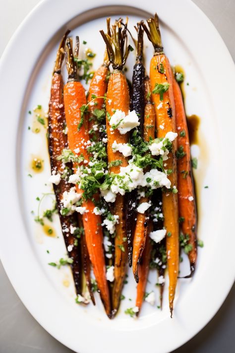 Dive into a Sicilian delight with our roasted carrots glazed in honey-balsamic! A perfect balance of sweet and savory, this dish is a Mediterranean dream. 🥕🍯 #SicilianCuisine #RoastedCarrots #HoneyBalsamic #HealthyEating #MediterraneanDiet Honey Balsamic Carrots With Goat Cheese, Honey Roasted Carrots With Goat Cheese, Honey Balsamic Carrots, Carrots With Goat Cheese, Roasted Carrots With Honey, Roasted Glazed Carrots, Carrots Glazed, Balsamic Glazed Carrots, Carrots With Honey