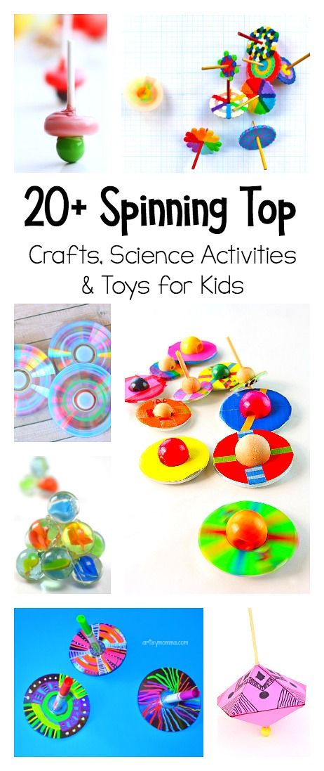 20 Spinning Top Crafts and Toys to use for creative play and science for kids! Explore physics with homemade spinning tops made from things like CDs, toothpicks, and even paper! Toothpick Crafts, Spinning Tops, Homemade Toys, Science Activities For Kids, Learn Crafts, Spinning Top, Crafts For Kids To Make, Top Toys, Top Crafts