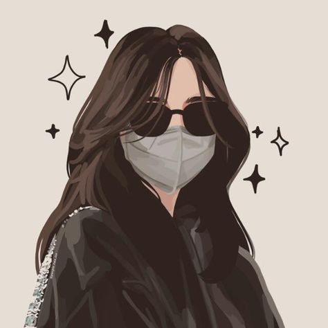 Savage Girl, Aesthetic Profile Picture Cartoon Soft, Instagram Profile Pic, Cartoons Dp, Instagram Cartoon, Pics For Dp, Mask Girl, Creative Profile Picture