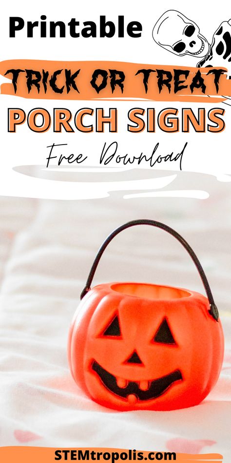 Put trick or treat night on autopilot with these Free printable Halloween candy signs.  Let kids know to just take one, that you're out of candy, or that you've gone trick or treating yourself.  Several styles for you to download and print.  Enjoy your Halloween this year with these free signs! Halloween Candy Signs Printable, Halloween Candy Signs Take One, Trick Or Treat Sign Printable, Halloween Candy Sign, Chemistry Experiments For Kids, Printable Signs Free, Pirate Signs, Trick Or Treat Sign, Halloween Word Search