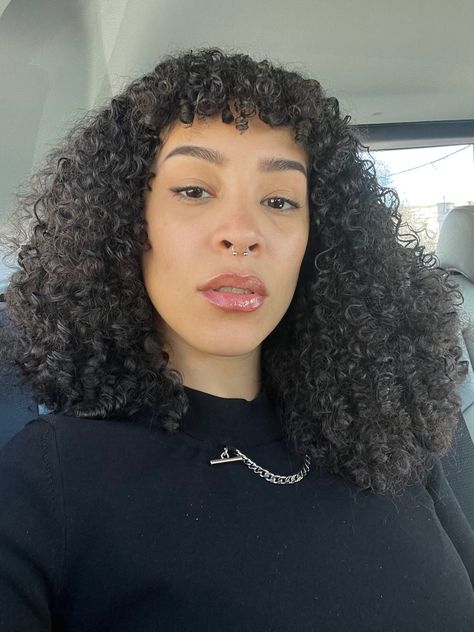 Side Micro Bangs, Coily Hair Bangs, Coily Hair With Bangs, Micro Curly Bangs, Coily Bangs, Natural Hair Bangs Black Women, Curly Microbangs, 3c Bangs, 4c Bangs