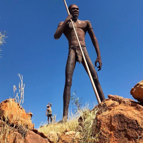 Live Life Now Adventures on Instagram: “Standing 12 metres high this amazing sculpture dwarfs Russ #camping #camplife #campingaustralia  #travellingaustralia #countrylife…” Gorilla Trekking Uganda, Aboriginal History, Road Trip Camping, Australian Capital Territory, Australian Outback, Aboriginal People, South Vietnam, Australian Travel, Big Thing