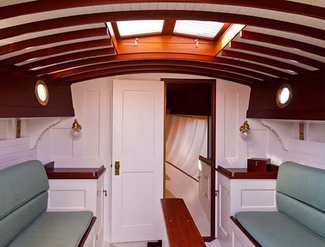 Picture Catamaran Yacht Interior, Wood Boat Interior, Sailing Yacht Interior, Boat Interior Design, Sailboat Interior, Yacht Interior Design, Sailboat Living, Sleeping Quarters, Build Your Own Boat