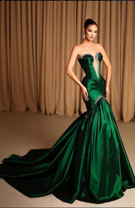 Beauty Pageant Dresses, Elle Dress, Prom Girl Dresses, Green Mermaid, Looks Party, Pageant Gowns, Formal Party Dress, Creation Couture, Mermaid Evening Dresses