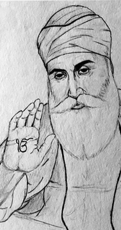 Waheguru Sketch, Waheguru Drawing, Guru Nanak Dev Ji Sketch, Sikh Drawing, Guru Nanak Dev Ji Drawing, Unity Drawing, Diwali Drawing, Sikh Art, Guru Nanak Wallpaper