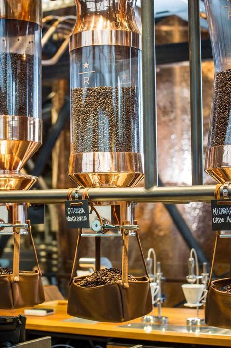 Starbucks opens fancy Italian bakery in Reserve Roastery - SFGate Starbucks Reserve Roastery, Cafe Industrial, Coffee Dispenser, Starbucks Store, Italian Bakery, Starbucks Reserve, Coffee Roastery, Smart Glass, Coffee Shop Design