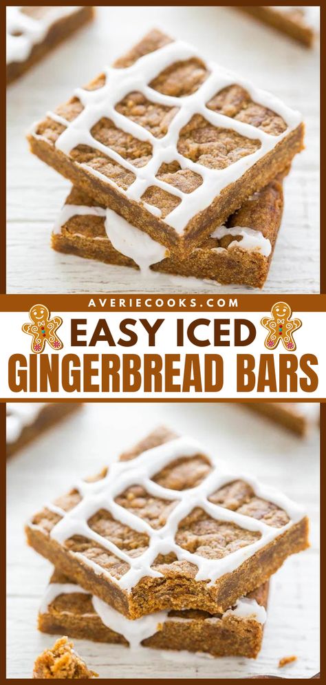 Ginger Cookie Bars, Ginger Bread Bars, Gingerbread Bars Recipe, Cookies No Mixer, Gingerbread Squares, Gingerbread Bars, Gingerbread Cookie Bars, Chewy Bars, Stream Ideas