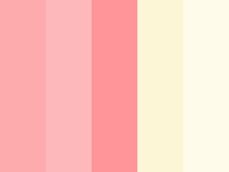 Strawberry Peach Lemonade, Peach Color Palettes, Flat Color Palette, Strawberry Color, Peach Lemonade, Hex Color Palette, Color Palette Challenge, Palette Design, Pink Color Schemes